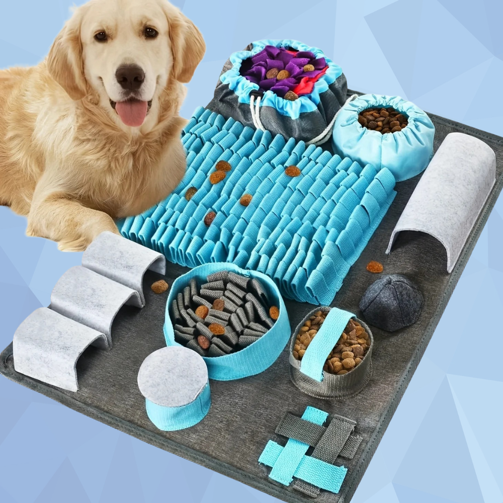 Tapis de Fouille Interactif avec Poches et Puzzles pour Chien