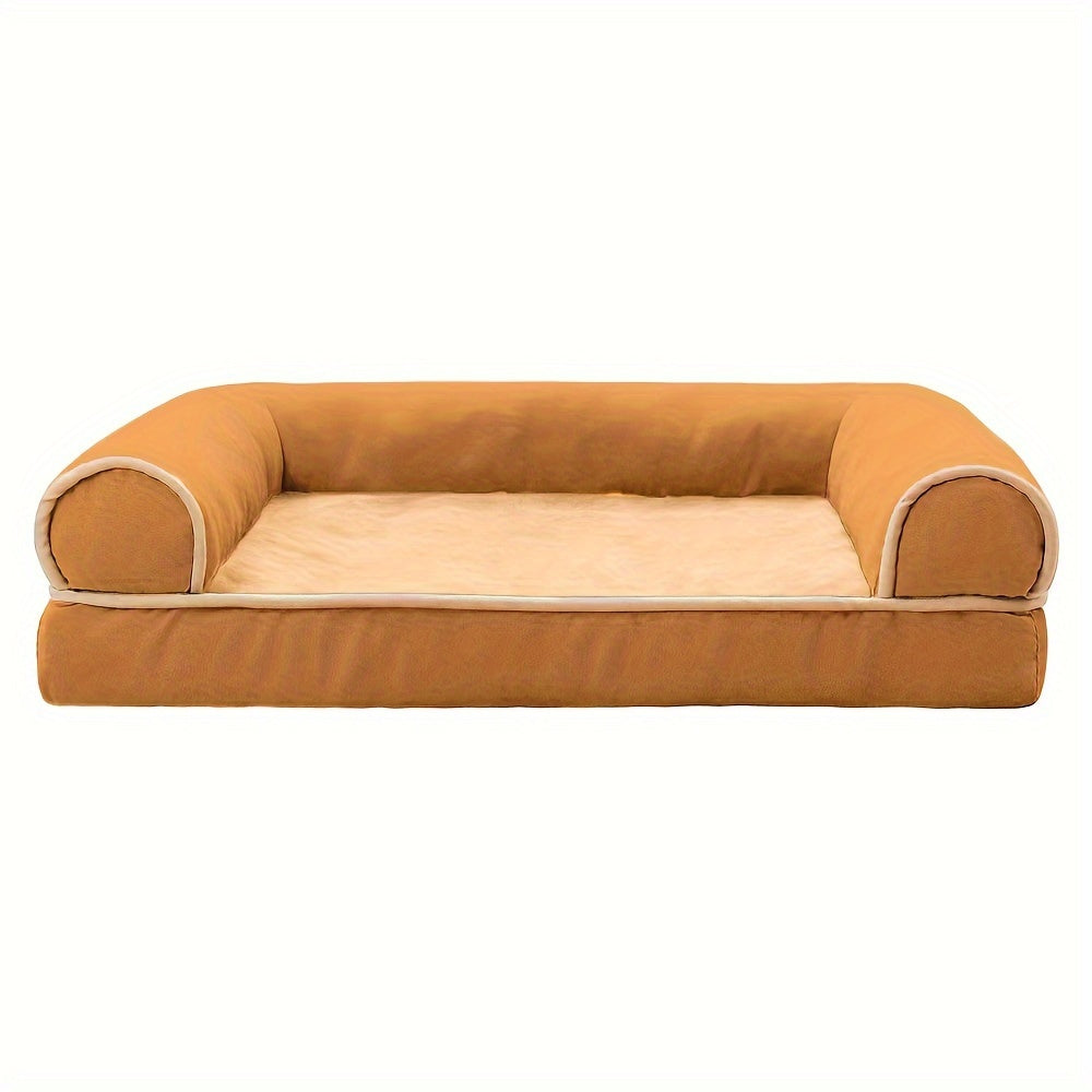Canapé Orthopédique Gris à Mousse avec Rebord pour Chien