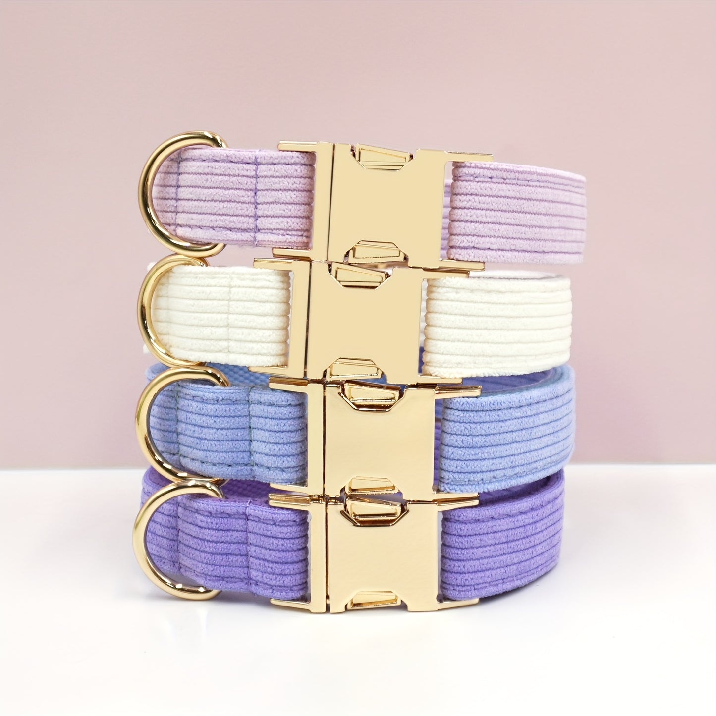 Collier en Velours Côtelé Pastel Chic pour Chien