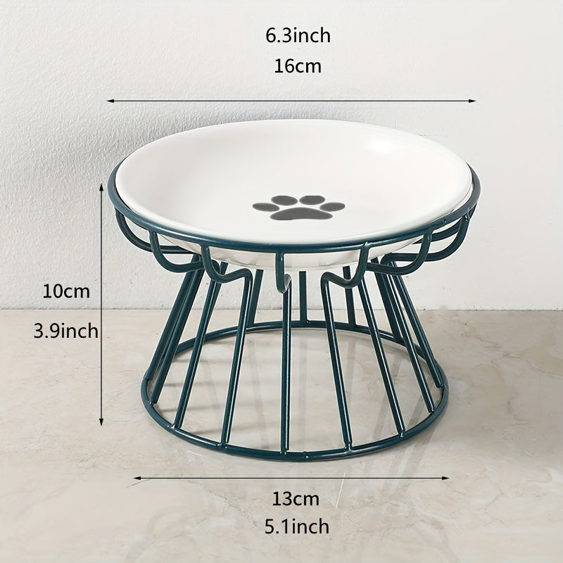 Gamelle Élevée Style Nordique – Support Métal et Bol en Céramique