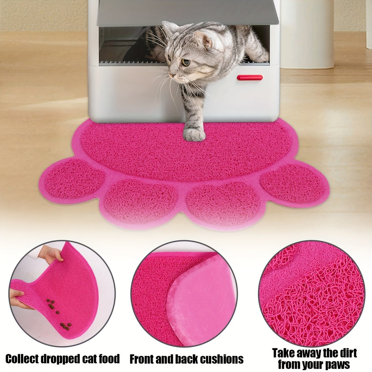 Tapis de Litière Antidérapant en Forme de Patte