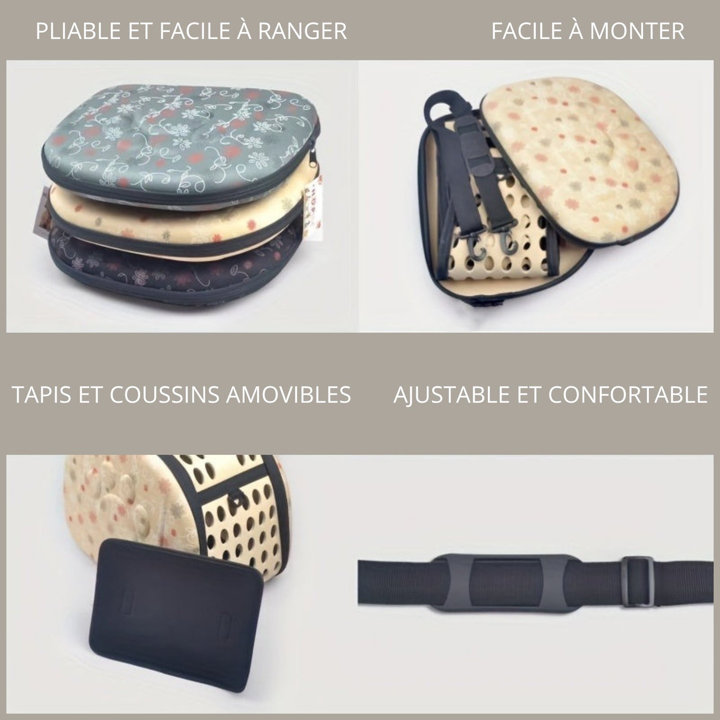Sac Rigide Pliable et Aéré pour Animaux
