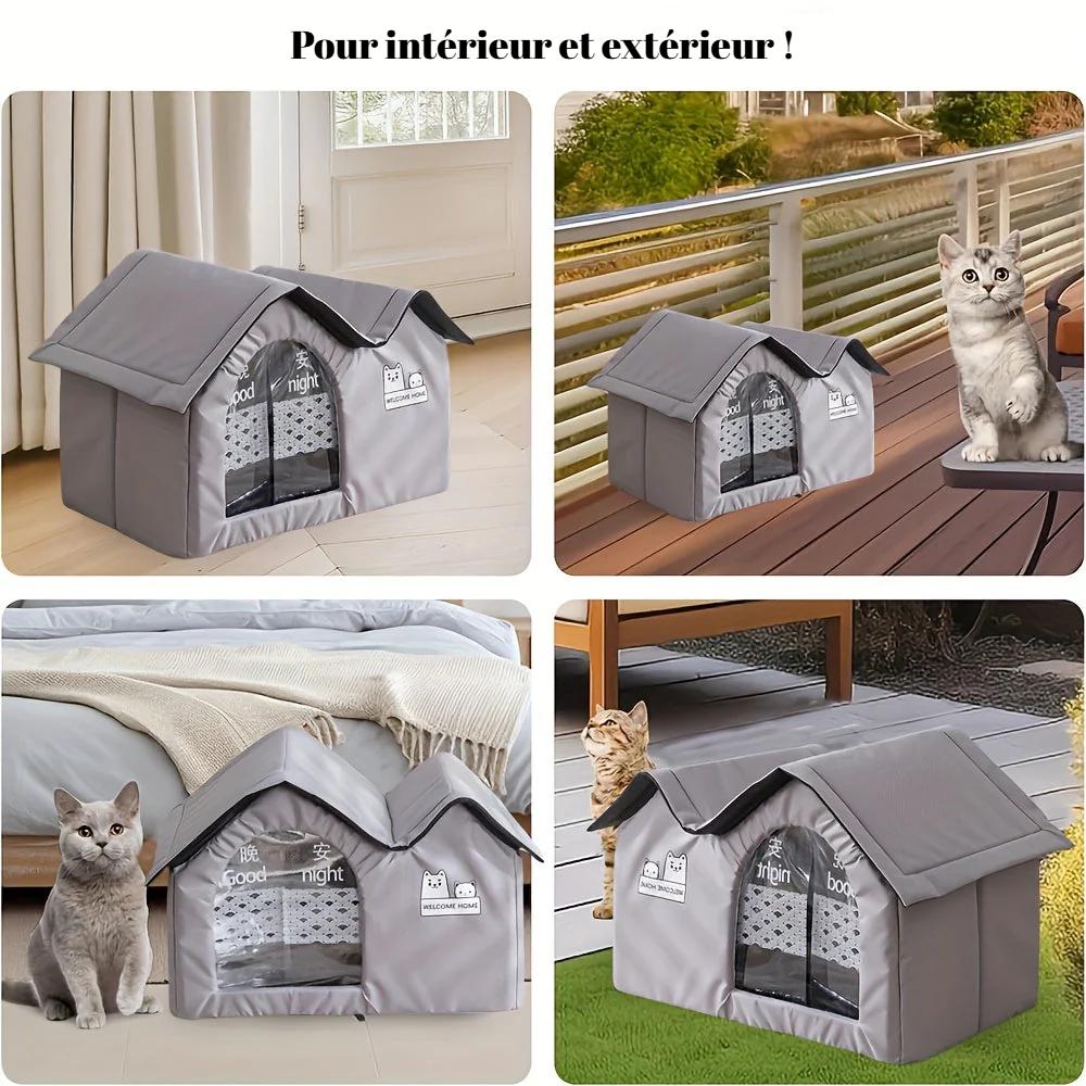 Maison isotherme imperméable pour chat et petit chien