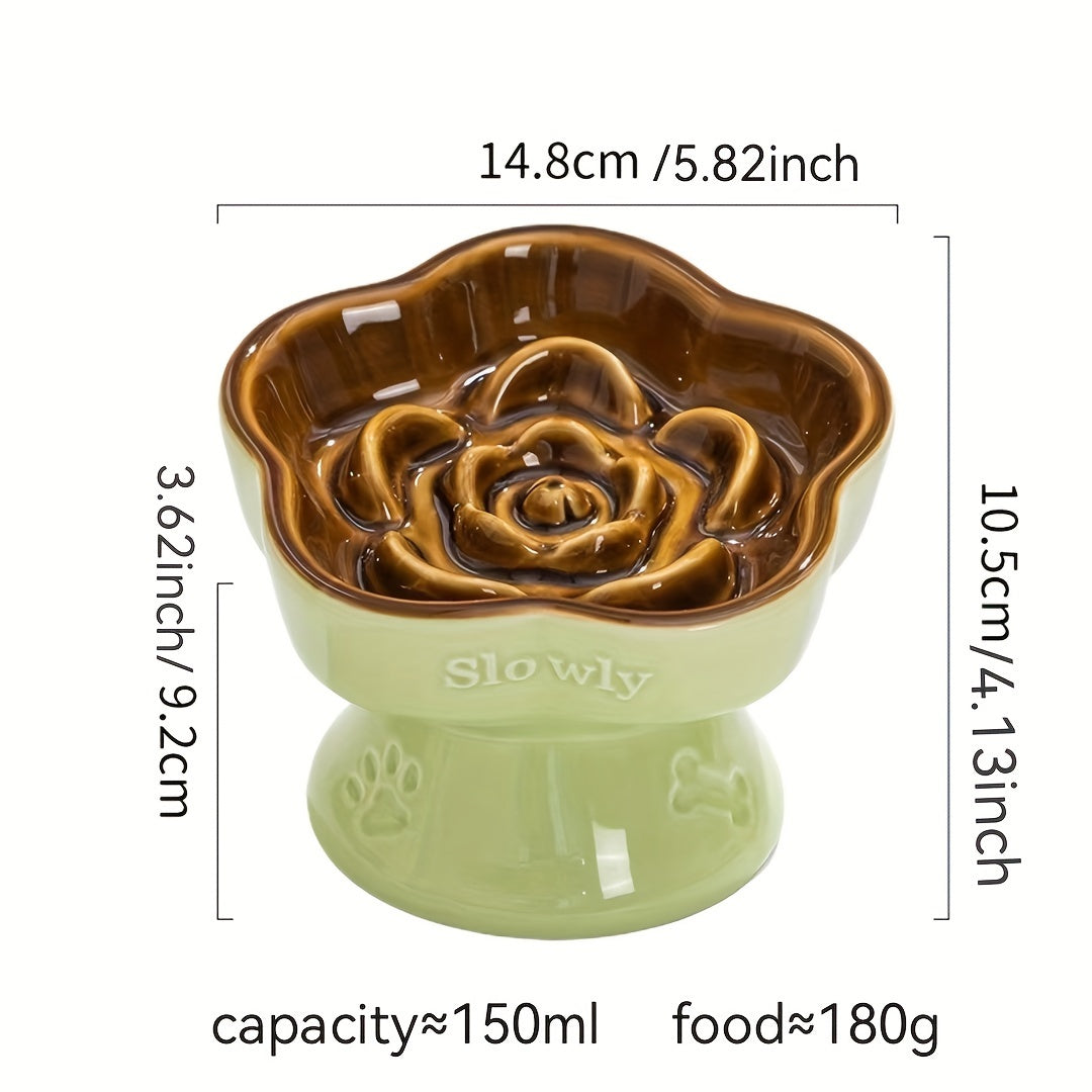 Gamelle Fleur Céramique Élevée Antivomissement – 150ml