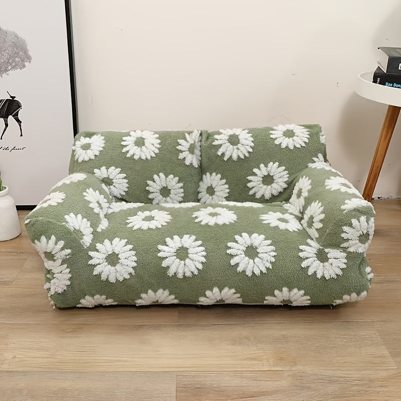 Canapé moelleux imprimé pour petit chien ou chat