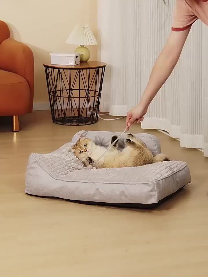 Lit orthopédique pour chien et chat avec dossier