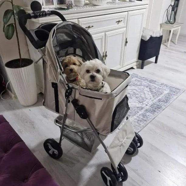 Poussette Pliable Légère avec Rangement pour Petit Chien