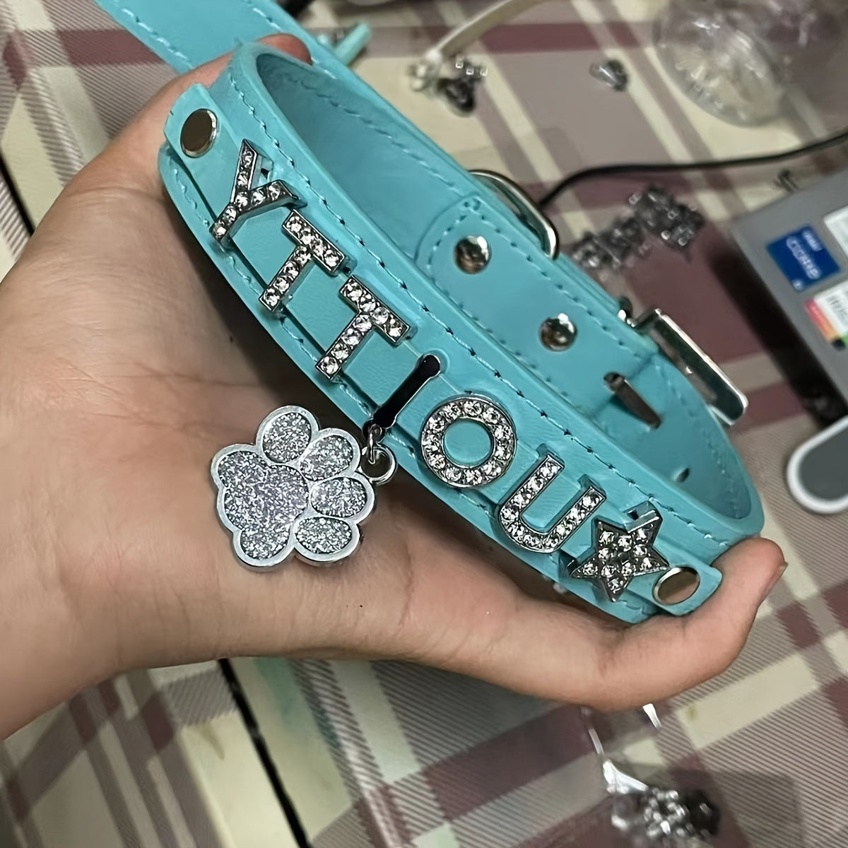 Médaille Patte colorée pour collier de Chien