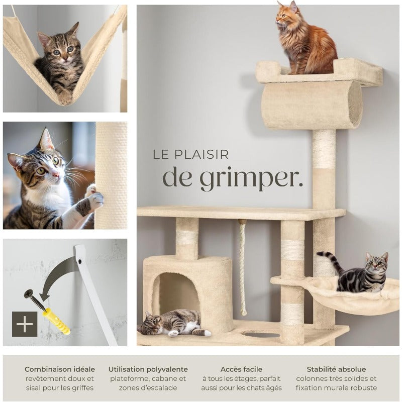 Arbre à Chat avec Hamac, Tunnel et Griffoirs en Sisal