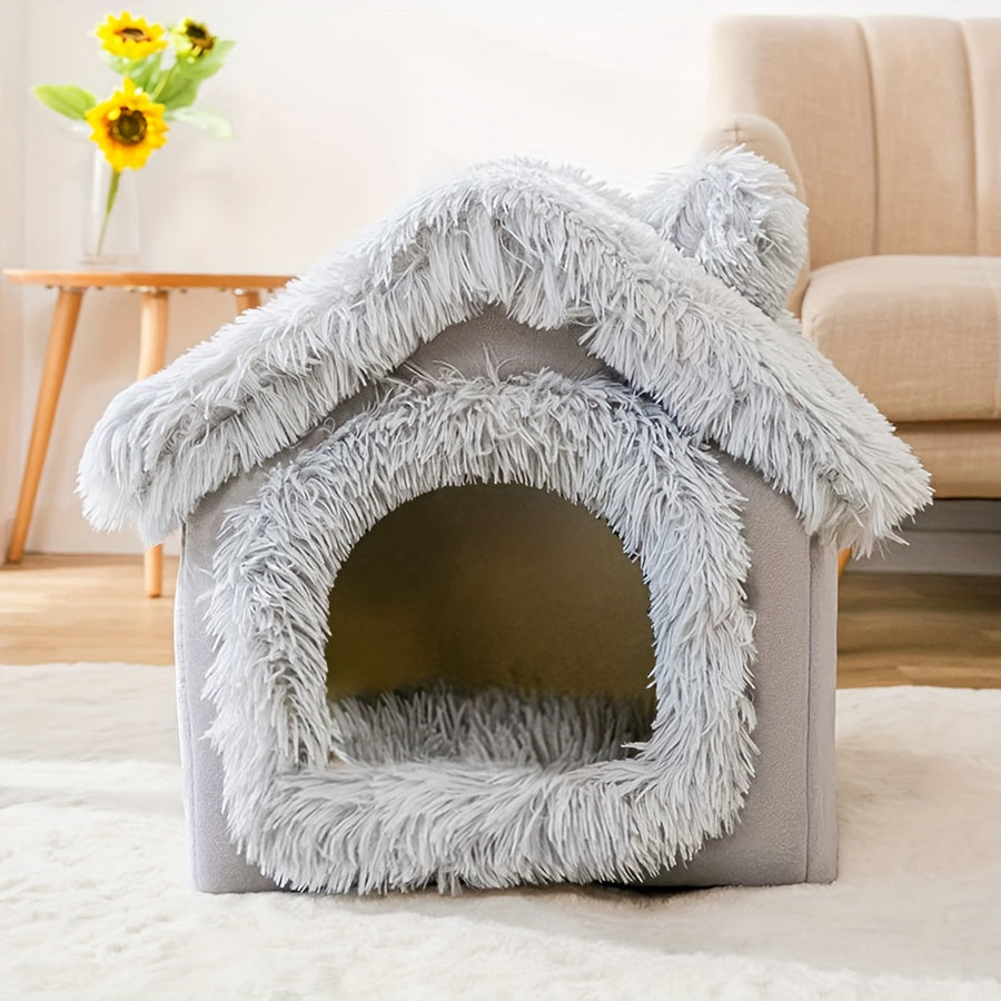 Maison douillette en forme de chalet pour chat et petit chien