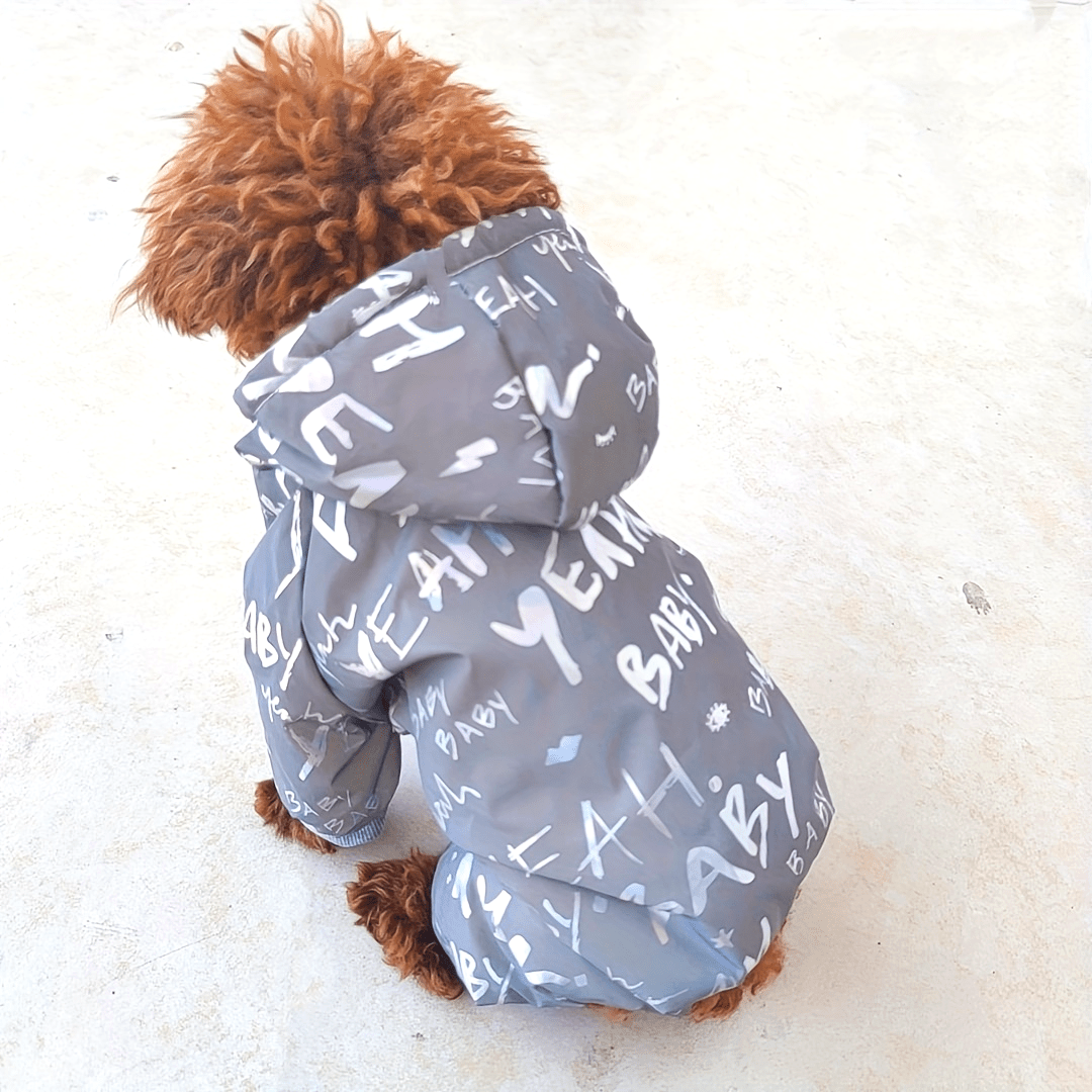 Combinaison Réfléchissante Grise pour Chiens et Chats – Vêtement Hiver à Capuche