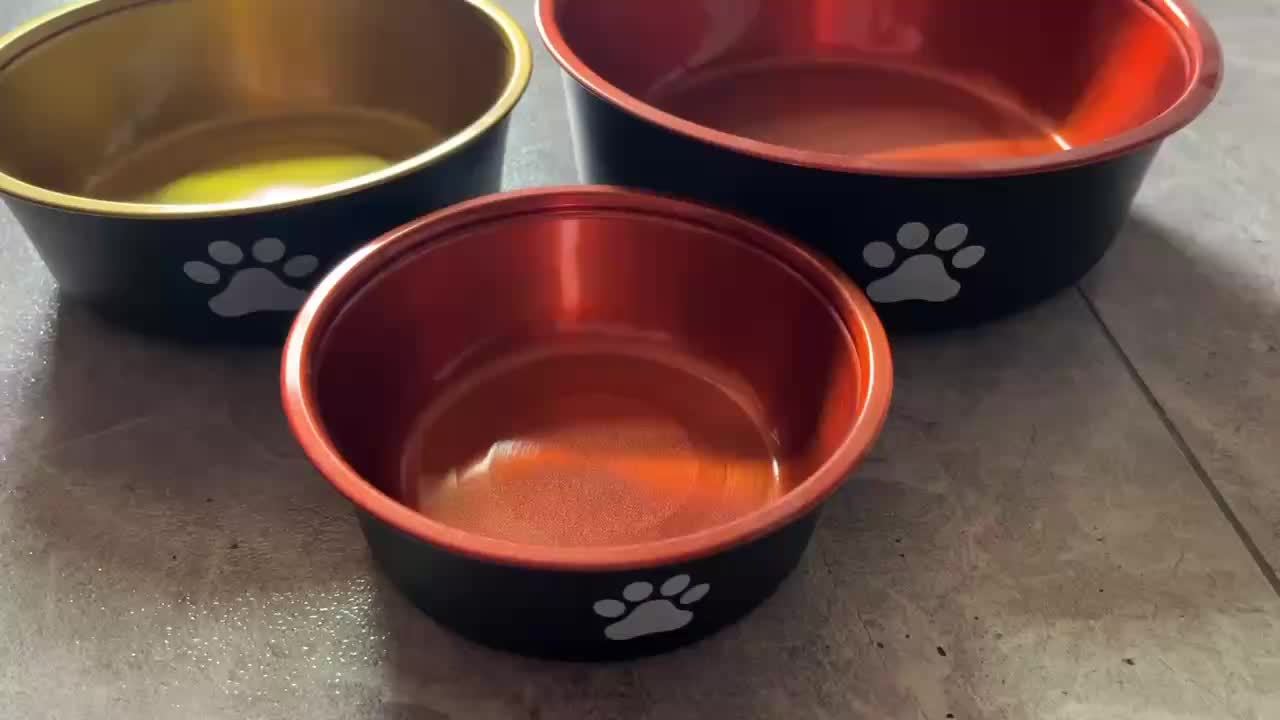Lot de 2 gamelles inox antidérapantes pour chien