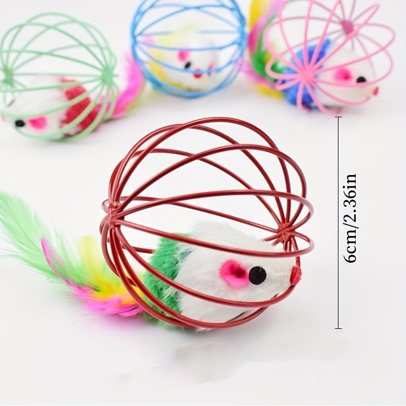 Souris Cage à Plumes pour Chat – Balle Ludique et Interactive