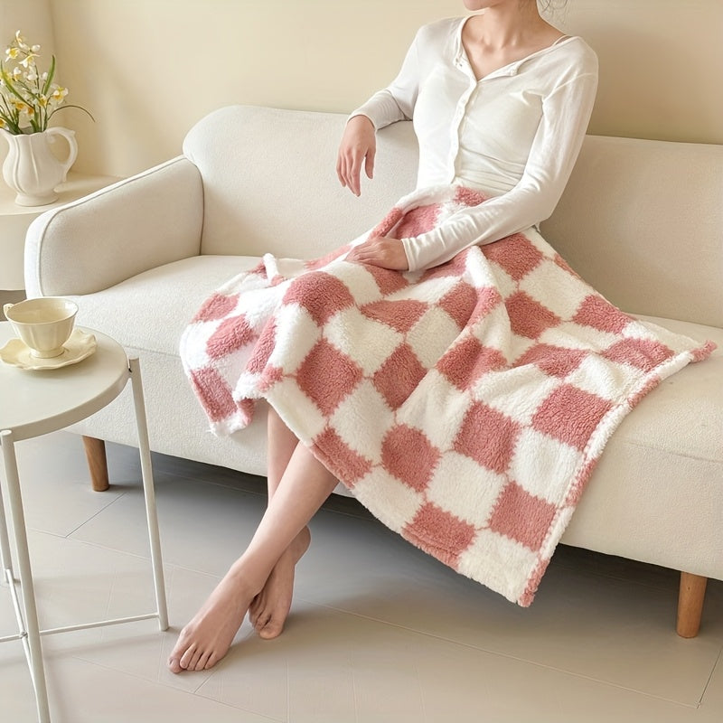 Plaid Flanelle à Carreaux Doux et Épais – Multi-Usages pour Humains et Animaux