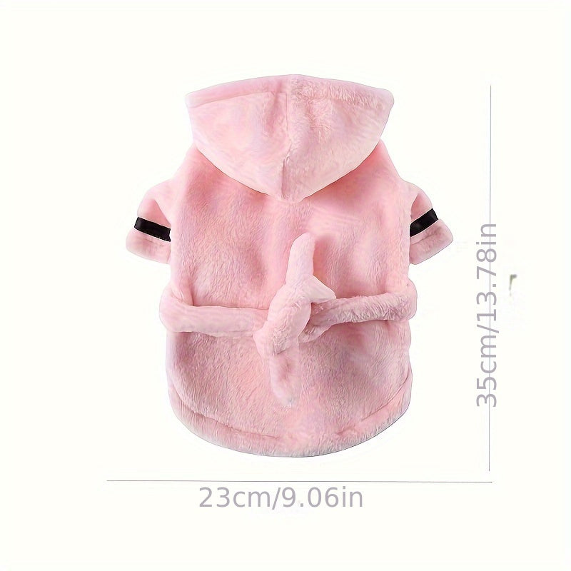 Peignoir de Bain pour Chien Rose en Tissu Absorbant