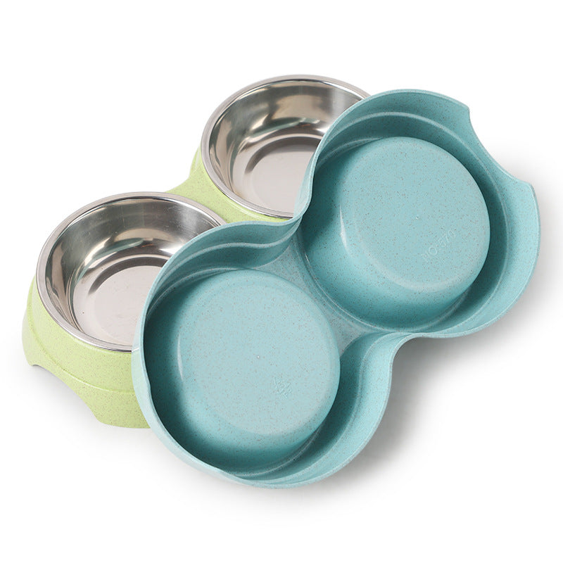 Gamelle Double Antidérapante Inox pour Chiens et Chats – 120ml