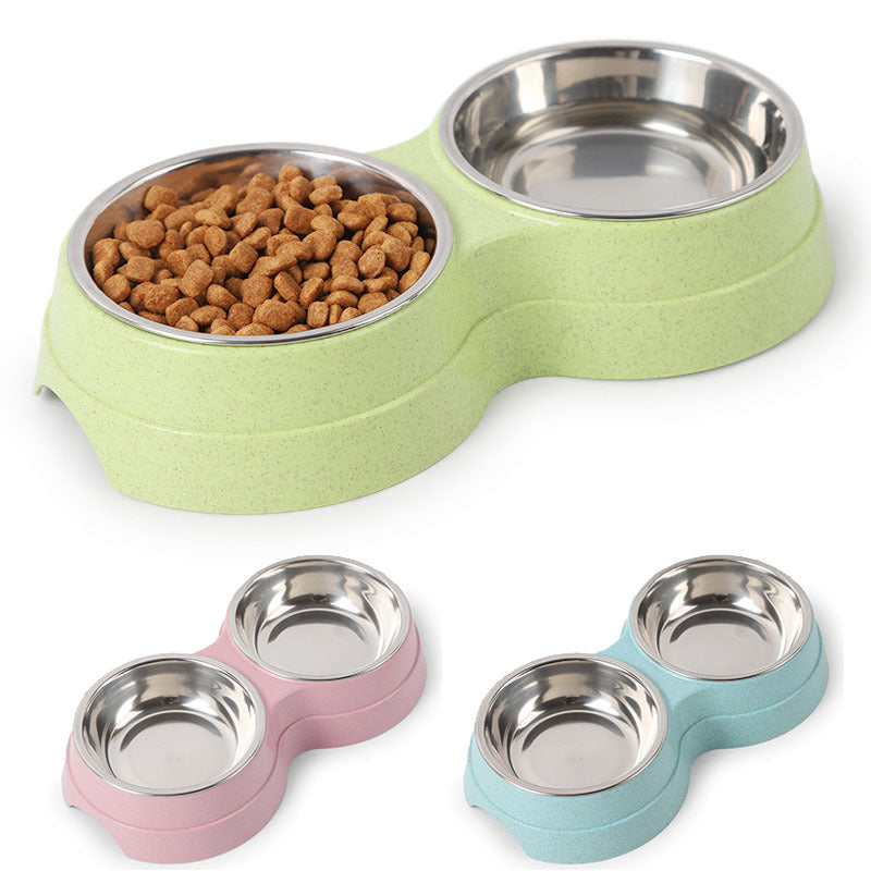 Gamelle Double Antidérapante Inox pour Chiens et Chats – 120ml