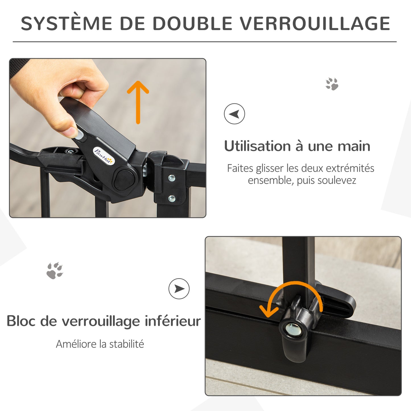 Barrière Sécurité Animaux en Acier Noir – 104x4 à 80 cm