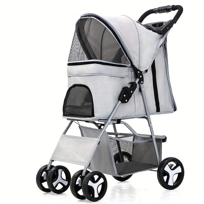 Poussette Pliable Légère avec Rangement pour Petit Chien