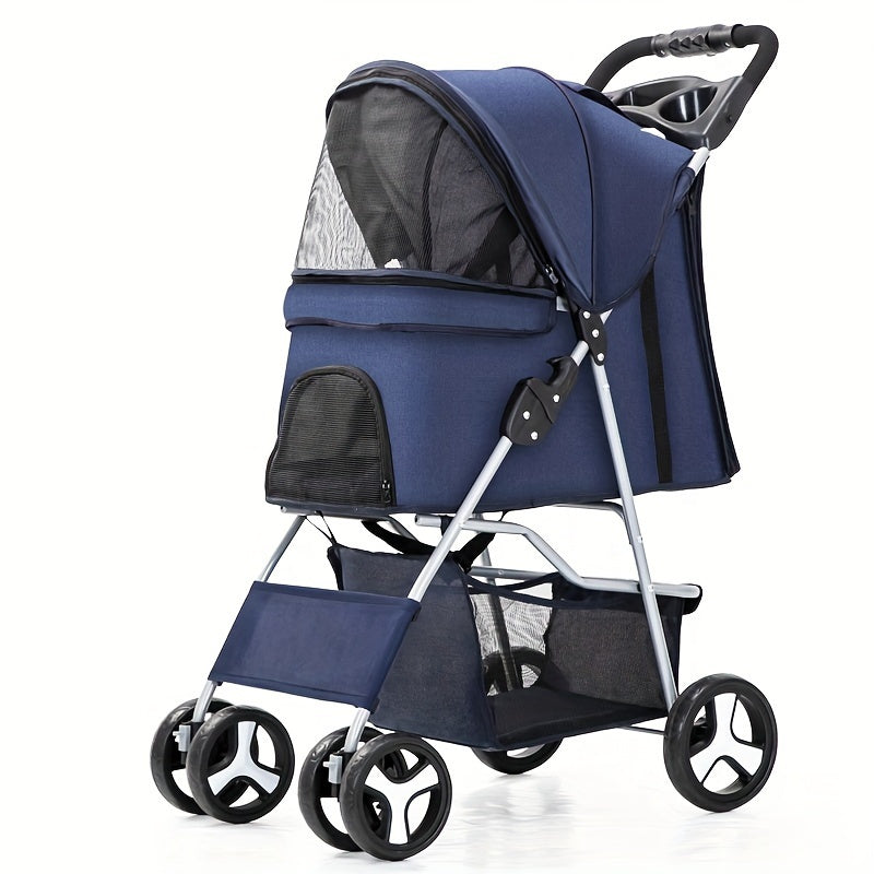 Poussette Pliable Légère avec Rangement pour Petit Chien