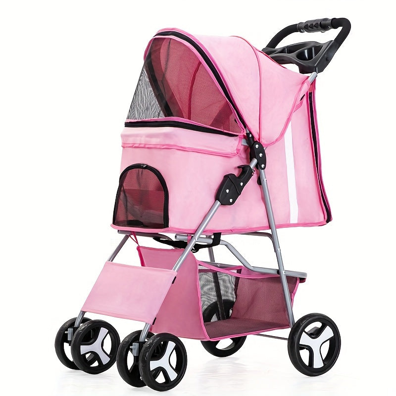 Poussette Pliable Légère avec Rangement pour Petit Chien