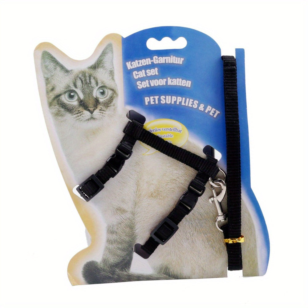 Harnais et Laisse Réglables pour Chat - Modèle Confort et Sécurisé