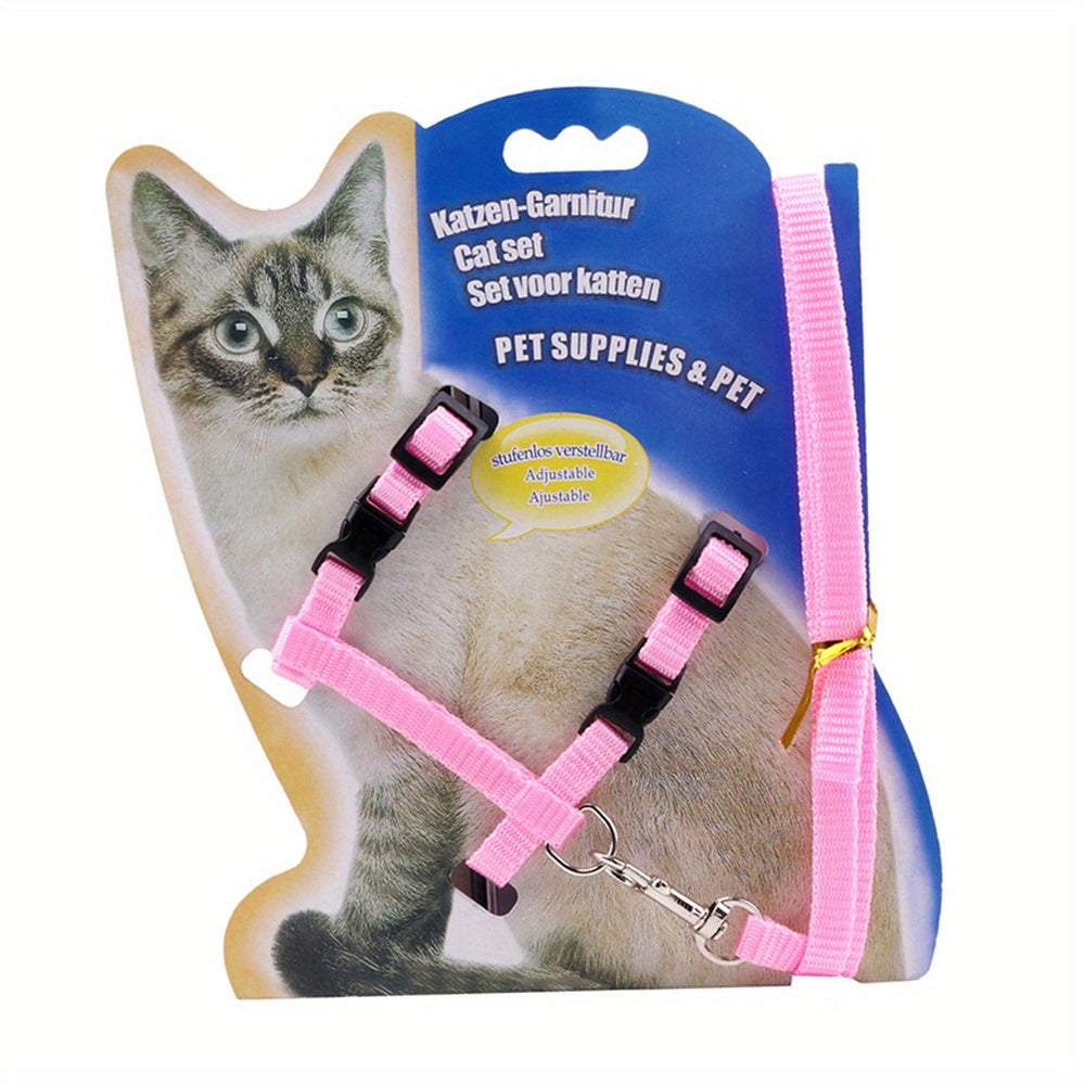 Harnais et Laisse Réglables pour Chat - Modèle Confort et Sécurisé