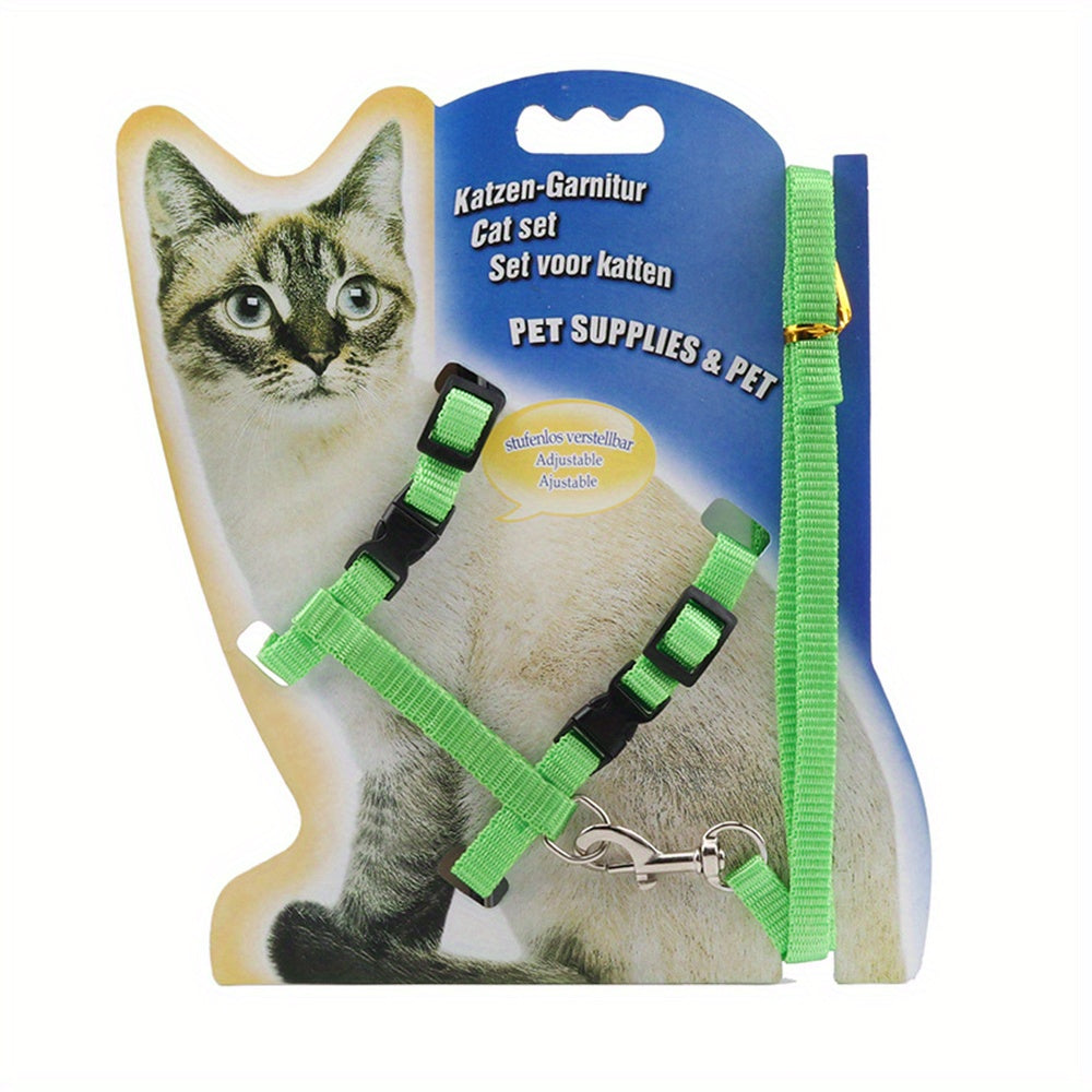 Harnais et Laisse Réglables pour Chat - Modèle Confort et Sécurisé