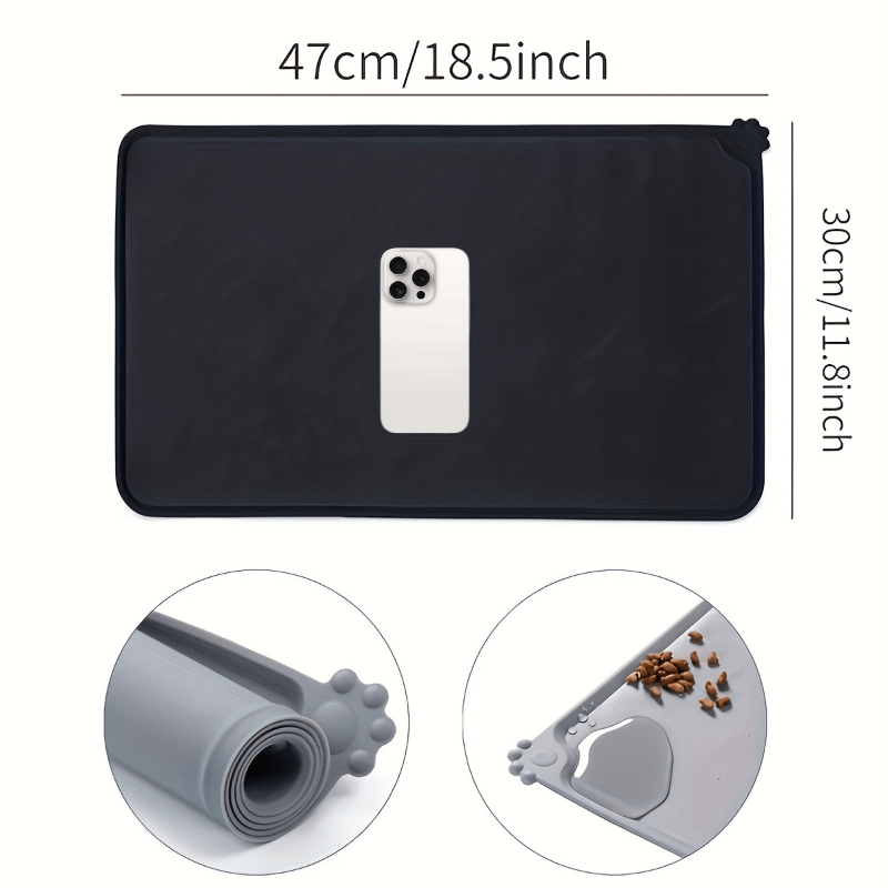Tapis gamelle imperméable et antidérapant pour chien et chat