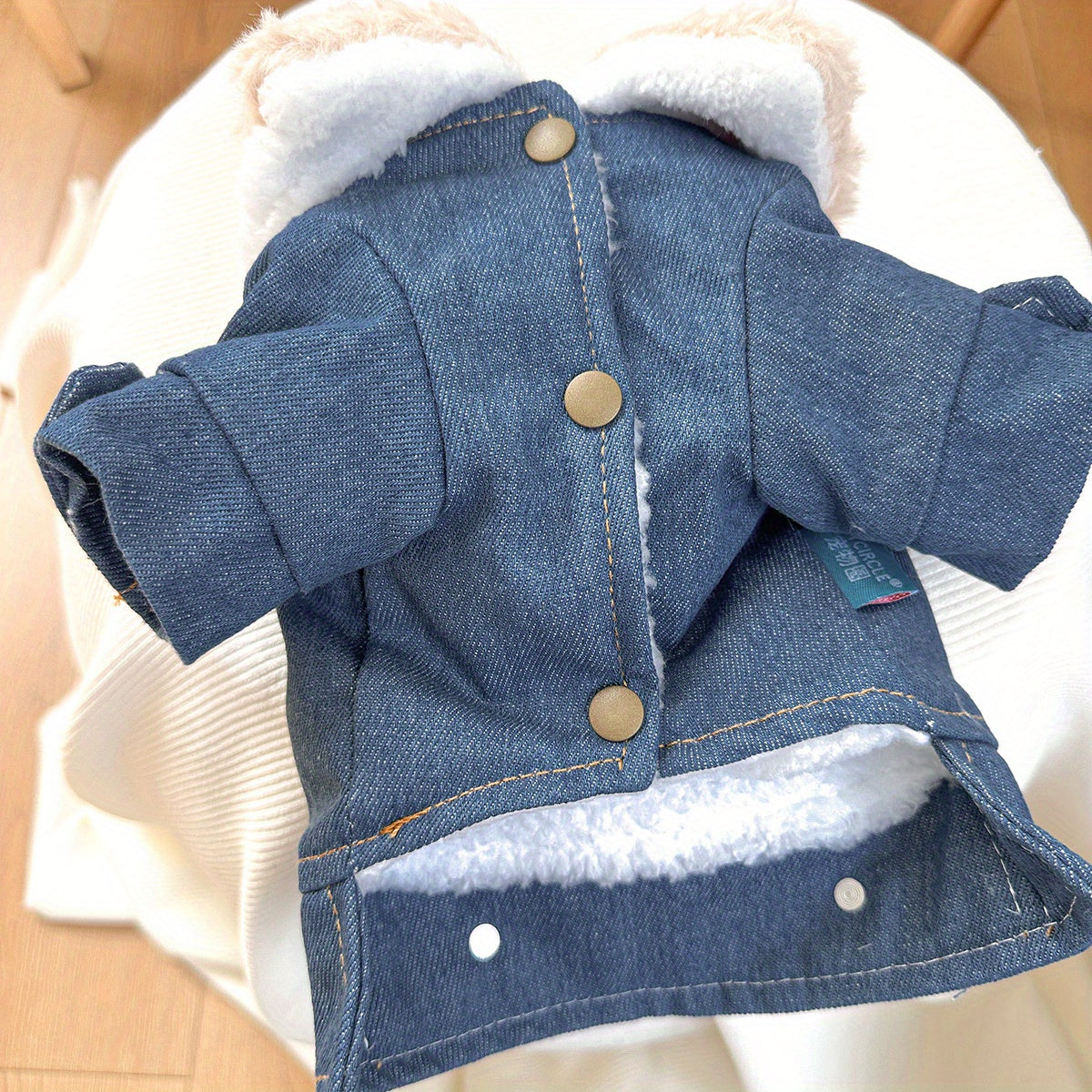 Manteau en Jean Doublé Polaire pour Chiens et Chats – Veste Chaude Automne/Hiver