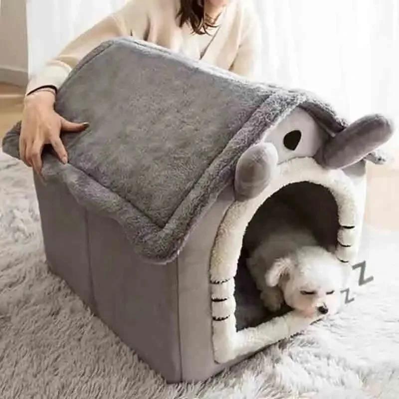 Maison Douce en Velours pour Petits Chiens ou Chats