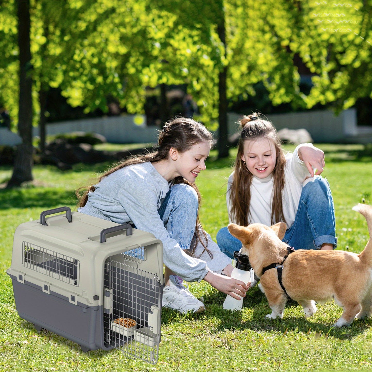 Caisse de Transport Rigide à Roulettes pour Chien ou Chat