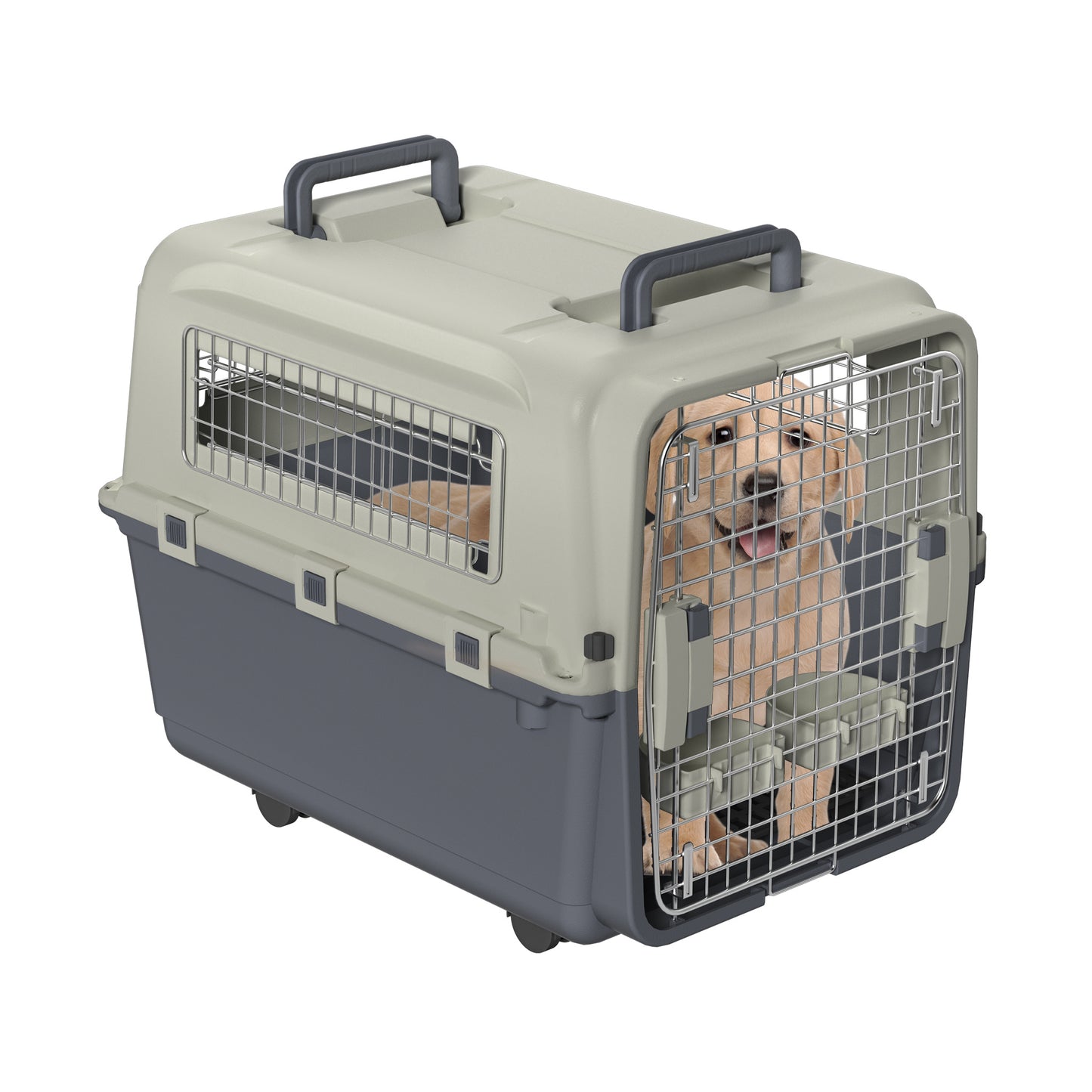 Caisse de Transport Rigide à Roulettes pour Chien ou Chat