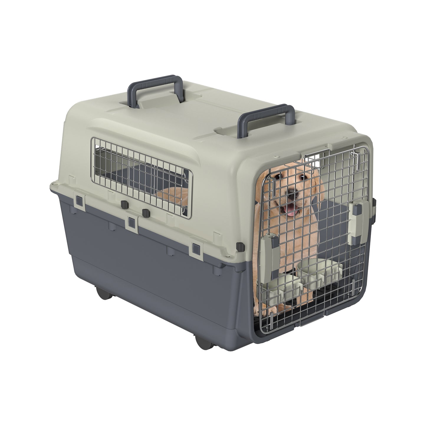 Caisse de Transport Rigide à Roulettes pour Chien ou Chat