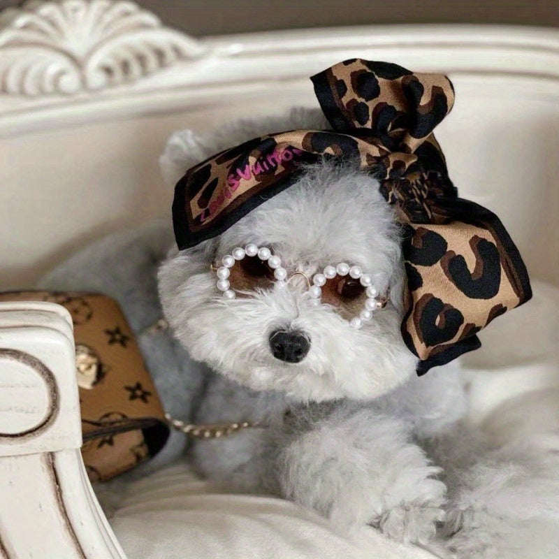Lunettes Rondes avec Perles pour Chats et Chiens