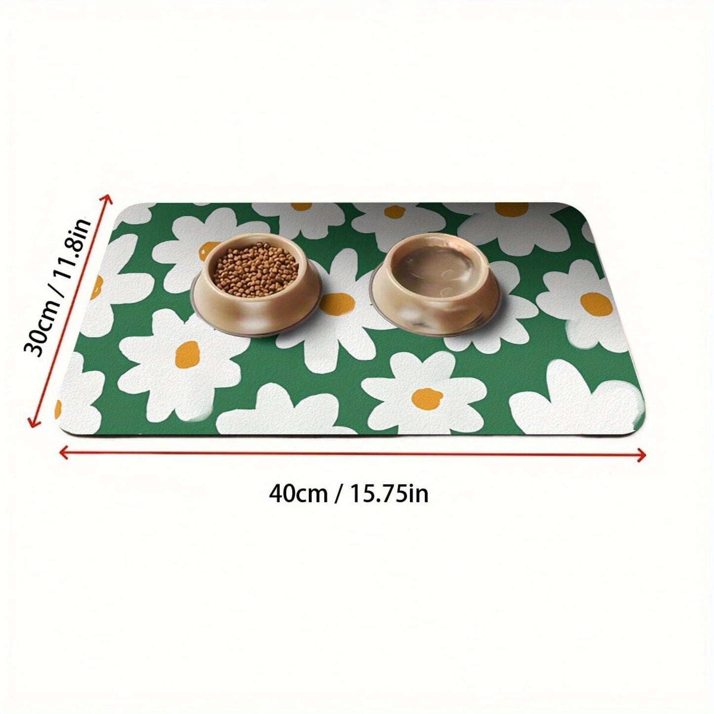 Tapis gamelle antidérapant à motif Marguerite pour Chien