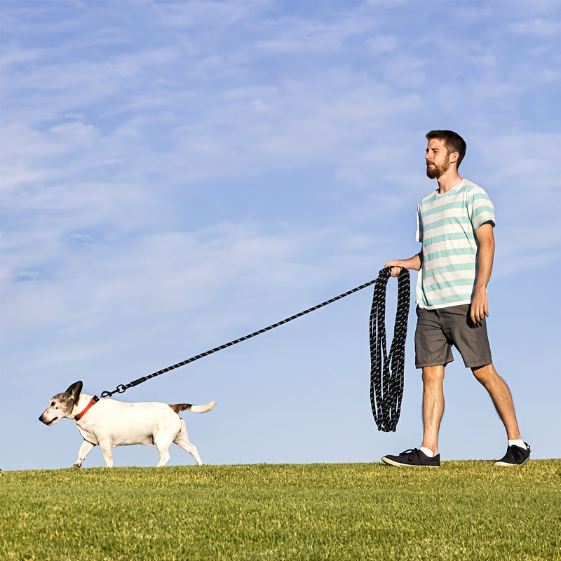 Longe d’entraînement Réfléchissante en Corde Tressée – 4,5M/6M pour Chien