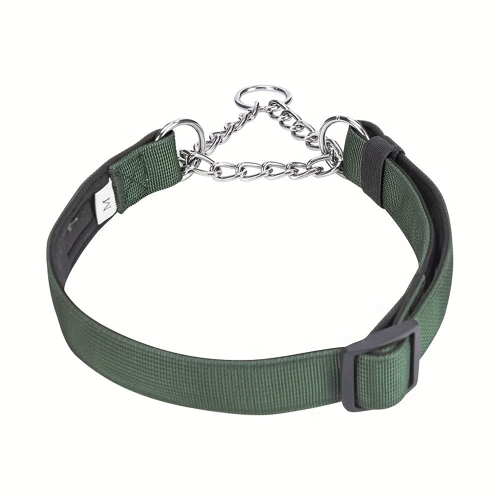 Collier étrangleur anti-traction en polyester avec chaîne inox