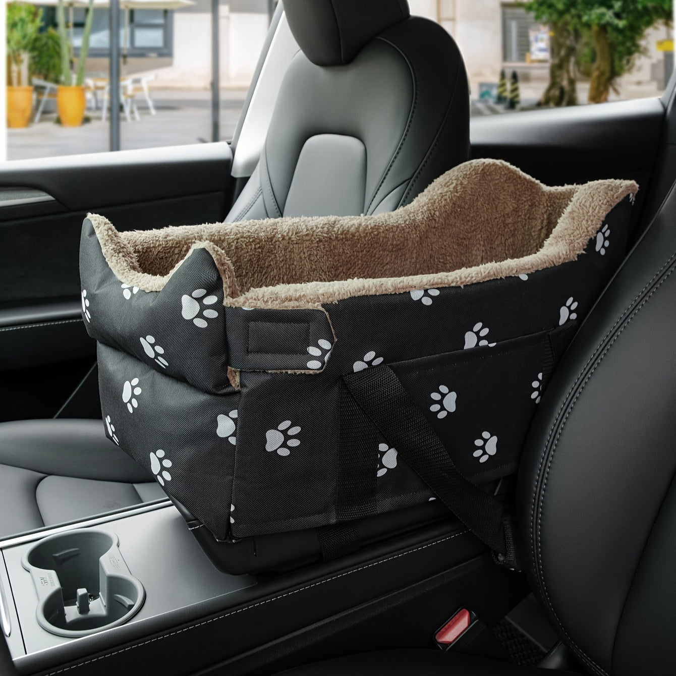 Panier auto pour petit chien avec matelas amovible