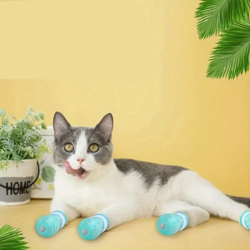Protège-Pattes en Silicone pour Chats – Chaussures Antidérapantes Anti-Griffures