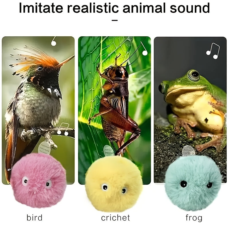 Balle en Peluche Interactive avec Sons d’Animaux Réalistes pour Chat