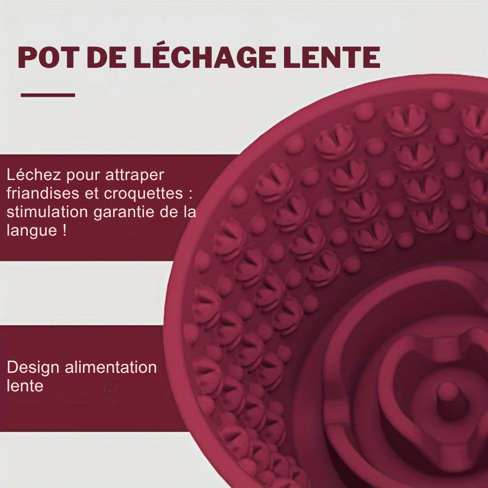 Bol à Lécher Antidérapant avec Ventouse en Silicone pour Chien