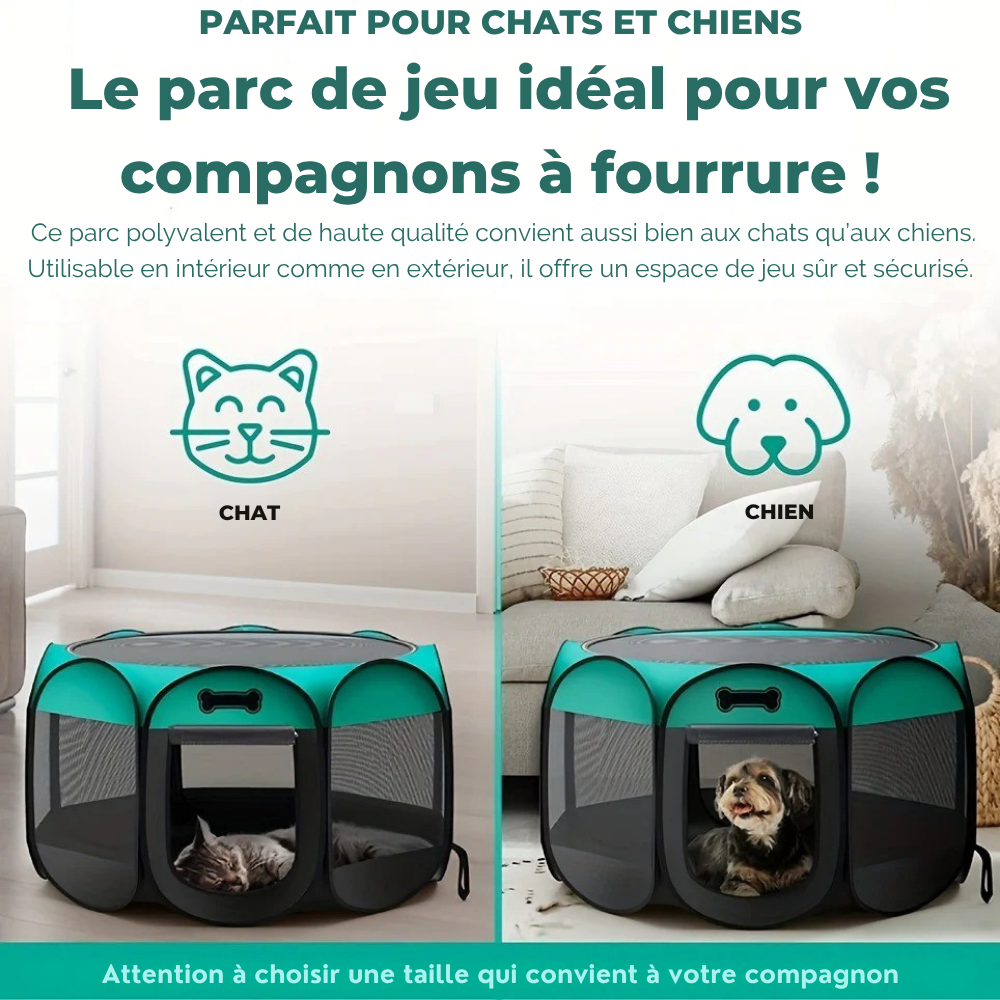 Enclos pliable en tissu Oxford pour chien et chat