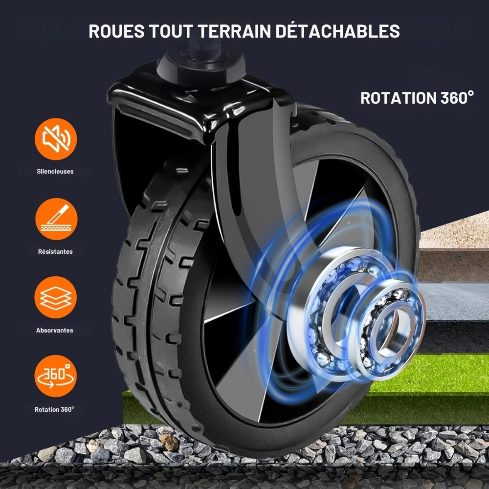 Chariot Pliable Tout-Terrain pour Chiens et Chats