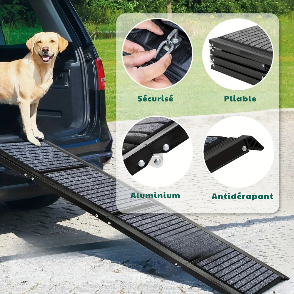 Rampe de Voiture Pliable Antidérapante pour Chiens