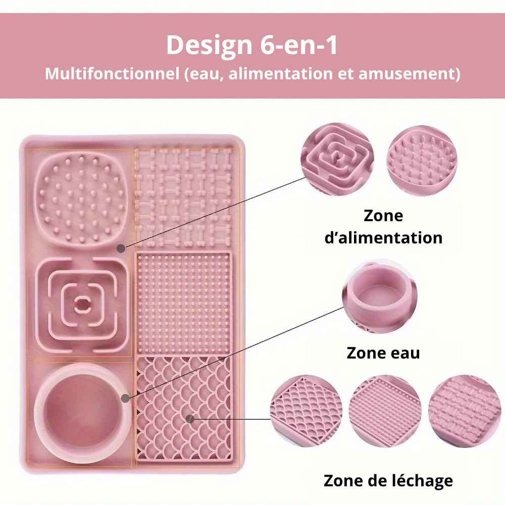 Tapis de Léchage Multifonction 6-en-1 pour Chiens