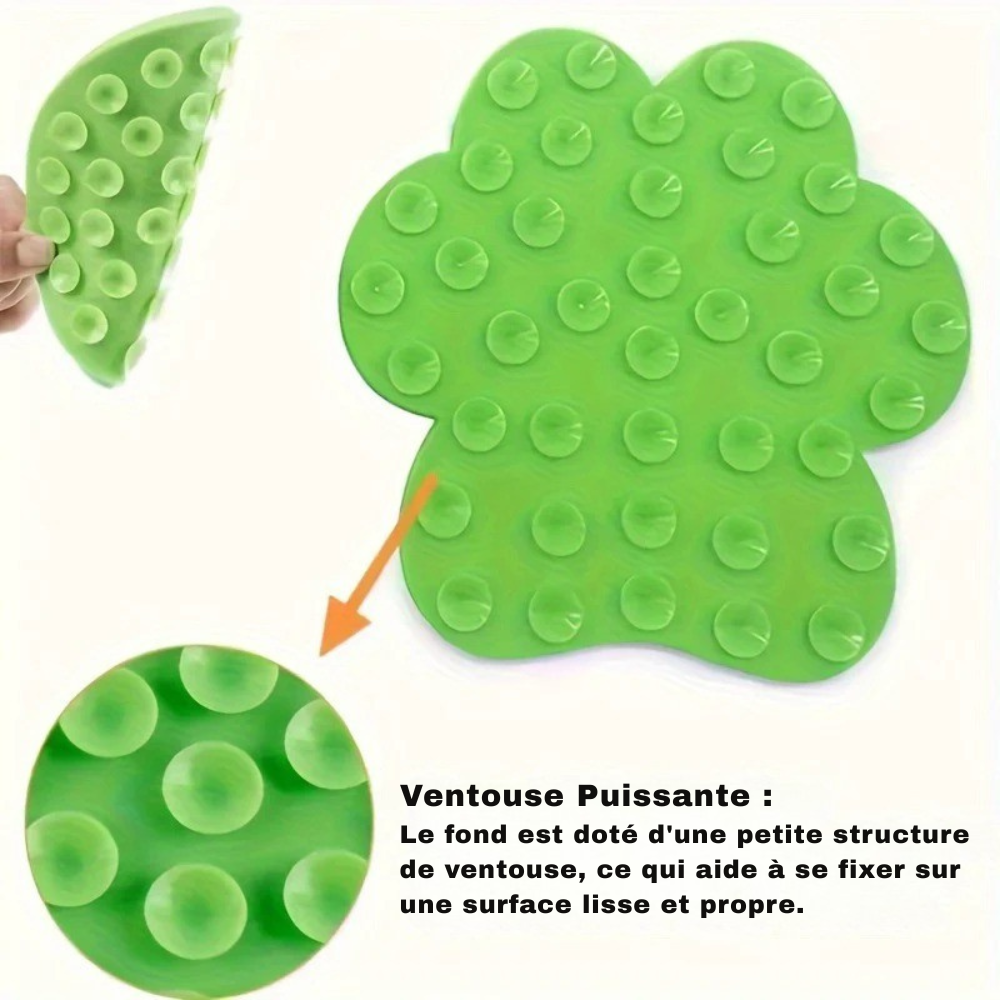 Tapis à Lécher en Forme de Patte Silicone Antidérapant pour Chien