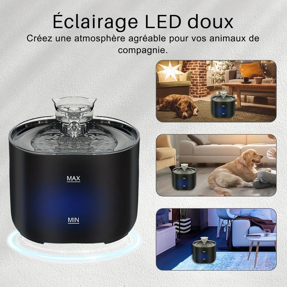 Fontaine à eau 2.2L USB pour chat & petit chien