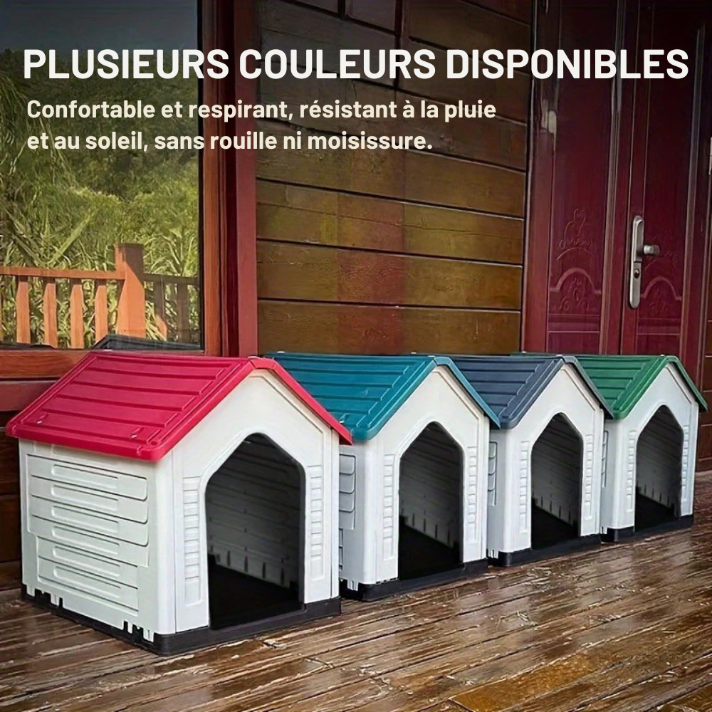 Niche Plastique Extérieur pour Chien - Toit coloré