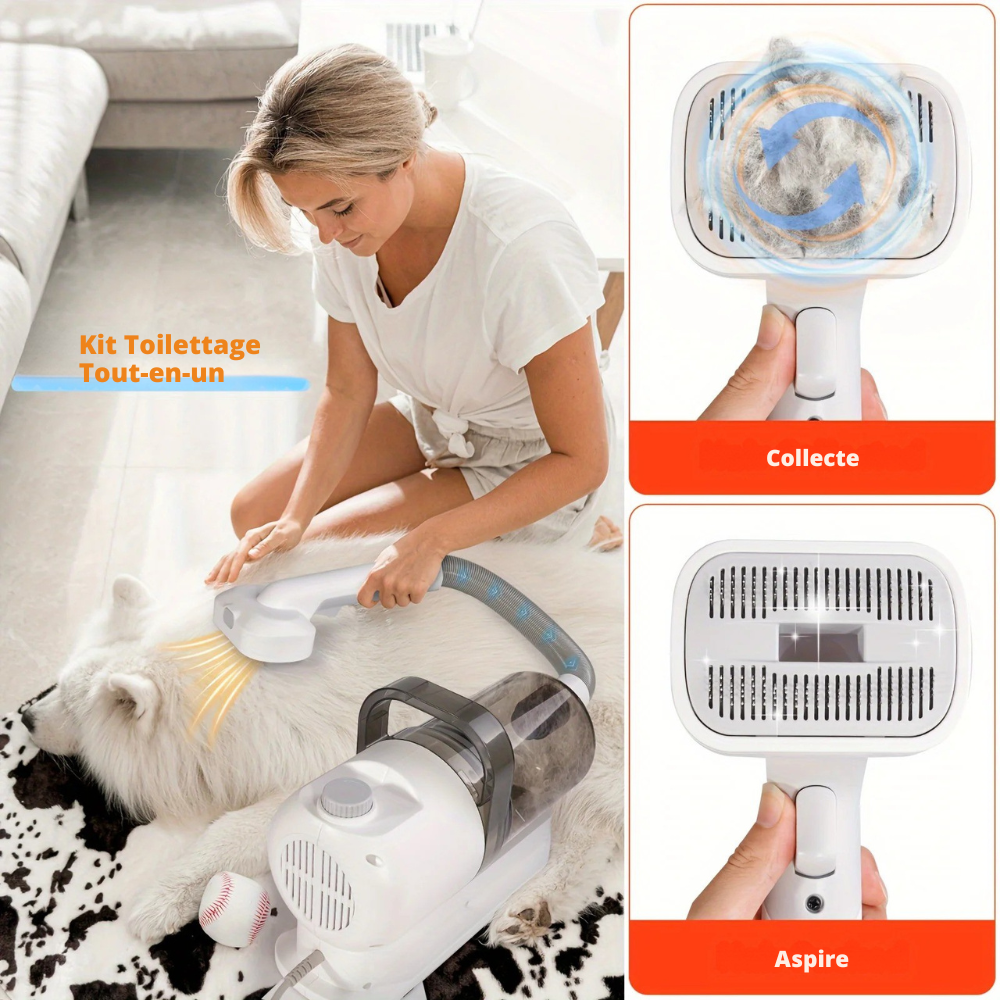 Aspirateur de Toilettage 2.5L pour Chiens et Chats